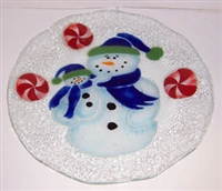 Snowman with Baby 12 inch Plate