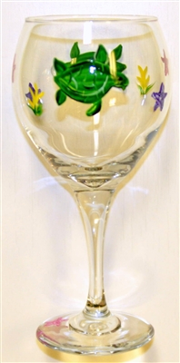 Sea Turtle Red Wine Glass