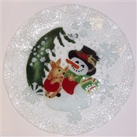 Woodland Snowman 12 inch Plate