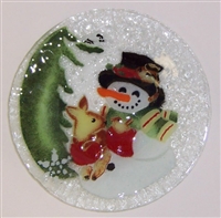 Woodland Snowman 9 inch Plate