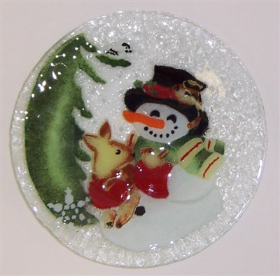 Woodland Snowman 9 inch Plate