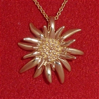 14K Gold Ladies' Medium Edelweiss Pendant