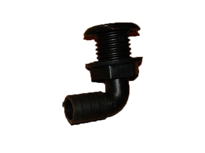 THRU-HULL 90 DEG. BLACK 3/4" HOSE