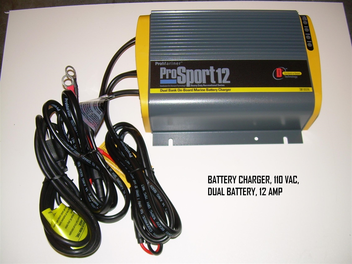 Nautique 110 VAC 12 Amp Dual Battery Charger, Model# 110014
