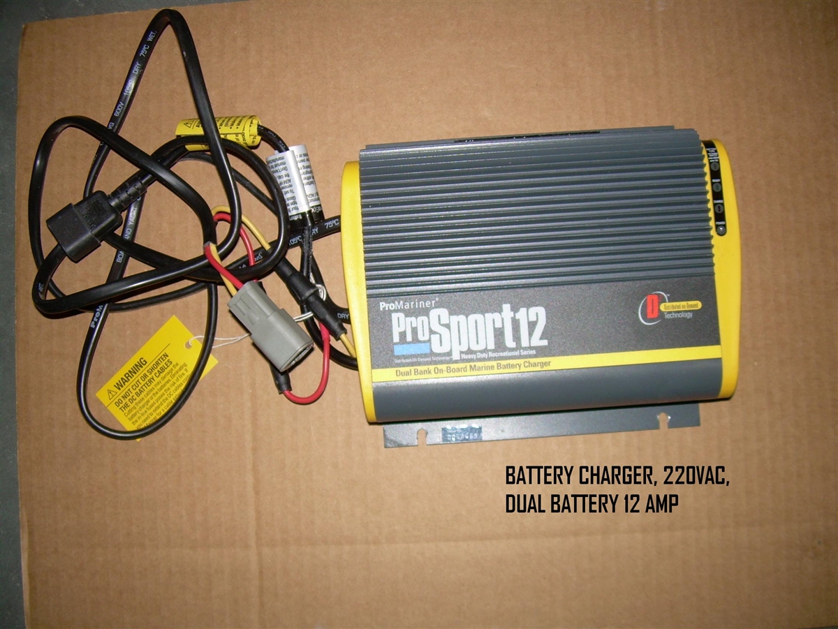Nautique Battery Charger 220 VAC Dual Battery 12 Amp, Model# 110015