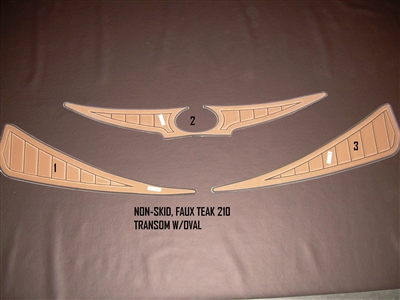 NON-SKID FAUX TEAK 210 TRANSOM W/OVAL