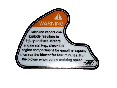 DECAL TEAM WARNING GAS VAPORS 2 2.59" X 3.36"