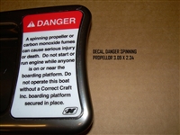 DECAL DANGER SPINNING PROPELLOR 3.09 X 2.34