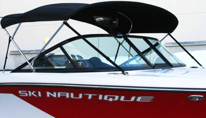 Black 30-High Nautique Bimini Top for Ski Nautique 200 and Sport Nautique  200 - 110190