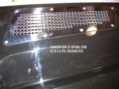 TRANSOM VENT CE STBD 13.75 X 4.375 POLISHED STS