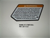 WARNING FCT-5 TOWER DECAL - PORT 2.86" X 5.42"