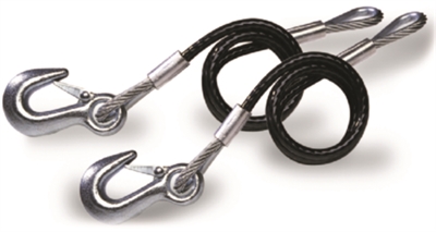 Tie Down Engineering 36" Black Vinyl Jacketed Hitch Cables With "S" Hooks - Sold as Pair