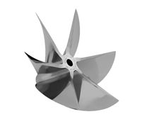 CNC Cleaver pro finished 6 blade sterndrive propeller