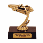 4" Tall Pinewood Derby&reg; Trophy - Sticker Base