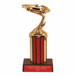 7" Tall Pinewood DerbyÂ® Trophy - Custom Engraved Base