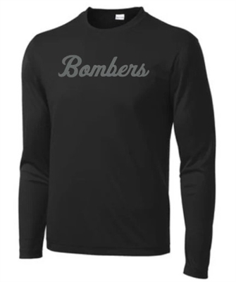 Bombers Fastpitch Black LS Script Tee