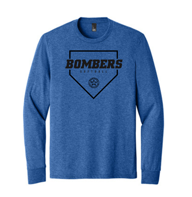 Bombers Fastpitch Blue Long Sleeve Homeplate Tri-Blend