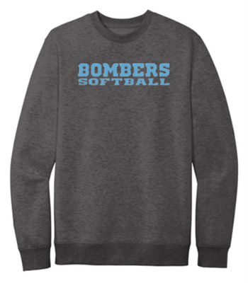 Bombers Fastpitch HEATHER CHARCOAL CREWNECK