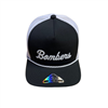 Bombers Fastpitch Black/White Trucker Rope Script Hat