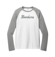 Bombers Fastpitch White/Aluminum Grey Tri-Blend Long Sleeve
