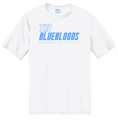 Bombers Fastpitch White SS BLUE BLOODS Dri-fit