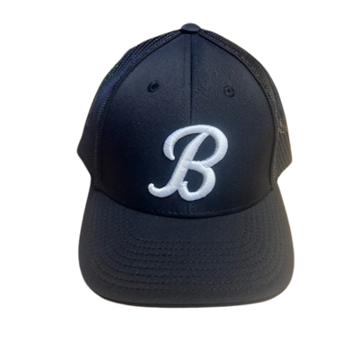 BFP FITTED BLACK/BLACK CAP B SCRIPT