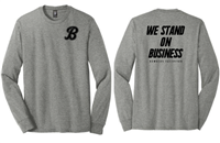 Bombers Fastpitch Grey B Script Long Sleeve