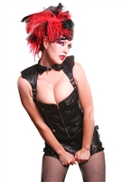 Our Black Leather Bodice features an exotic Halter and Shoulder Design with Back
Corset Lacing and Privacy Panel, Zipper Front and a Front Cut Shelf Line. Made of
100% Genuine Napa Leather and Fully Lined in 100% Polyester.