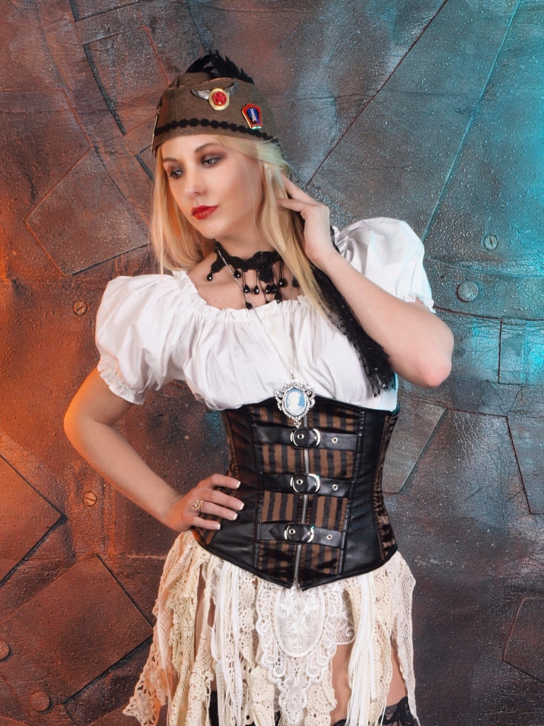 New UnderBust Steampunk corset Striped corset pirate steampunk