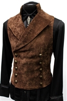 CAVALIER VEST BROWN VELVET GOTHIC PIRATE STEAMPUNK