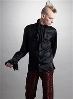 Steampunk pinstripe black mens tailcoat, purple silk vest - Limited  Availability - Ottavio Nuccio Gala