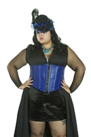 Dawn Blue Leather- This Waist Cincher has Steel Boning, heavy zipper plus a Privacy Panel 100% Leather and is Lined.