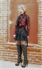 HARLEQUIN GOTHIC PIRATE STEAMPUNK TAILCOAT RED/BLACK TAPESTRY