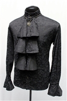 LOUIS XIV SHIRT BLACK JACQUARD MEN'S  PIRATE SHIRT