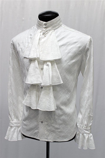 LOUIS XIV SHIRT IVORY EMBROIDERED FABRIC MEN'S PIRATE SHIRT