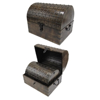 NESTED WOODEN PIRATE CHEST SET