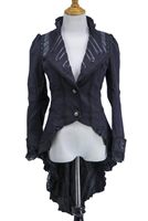 PIRATE RUFFLE COAT BLACK GOTHIC STEAMPUNK