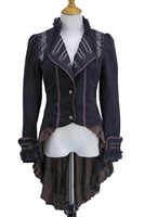 PIRATE RUFFLE COAT BROWN STEAMPUNK GOTHIC