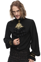 BLACK PIRATE SHIRT BLACK WITH GOLD EMBROIDERY