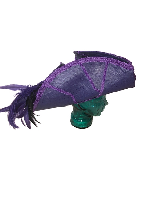 Purple Leather Pirate Hat