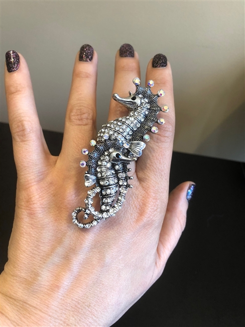 Seahorse and Baby Seahorse Ring