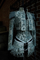 TOREADOR PIRATE GOTHIC STEAMPUNK JACKET GREEN IVORY TAPESTRY