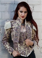 TOREADOR PIRATE GOTHIC STEAMPUNK JACKET PURPLE/IVORY TAPESTRY
