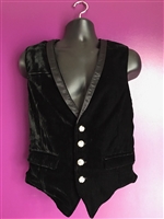 The Tony Vest in  Black Velvet and is fully lined. It features an Adjustable strap on the back and pockets. Has a 100% Polyester Lining for superior comfort.