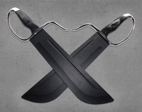 Wing Chun Butterfly Swords - Premium Line - Chopper 12" Blade - Tough-As-Hell - All Black - Blunt