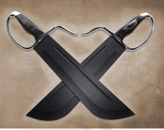 Wing Chun Butterfly Swords - Premium Line - Chopper 12" Blade - Tough-As-Hell - All Black - Sharp