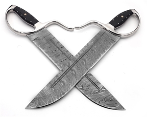 Wing Chun Butterfly Swords - Flagship Line v6 - Stabber 12 - Twist Storm Damascus