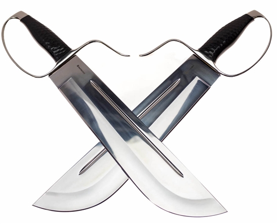 Wing Chun Butterfly Swords - Premium Line v4 Lightweight- Chopper 13 inch D2 - Hollow Grind - Sharp