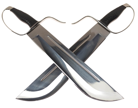 Wing Chun Butterfly Swords - Premium Line v4 Lightweight- Chopper 14 inch D2 - Hollow Grind - Sharp