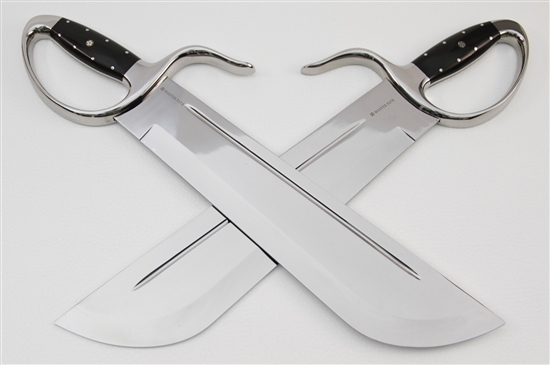 Wing Chun Butterfly Swords - Flagship Line v3 (2-in-1 Handles) - Chopper 13" D2 - Hollow Grind - Blunt